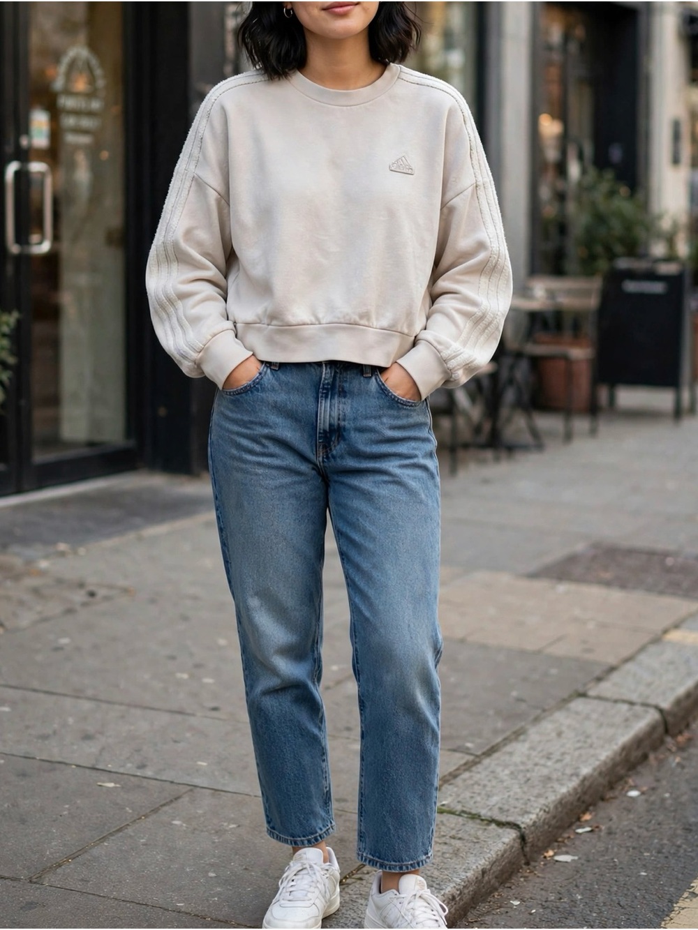 adidas Women's Crewneck Sweatshirt in Beige